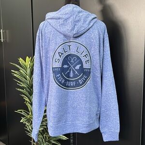 Salt Life Friction Zip Up Hoodie,drawcord,hip pockets,rib knit waist/cuffs,logo